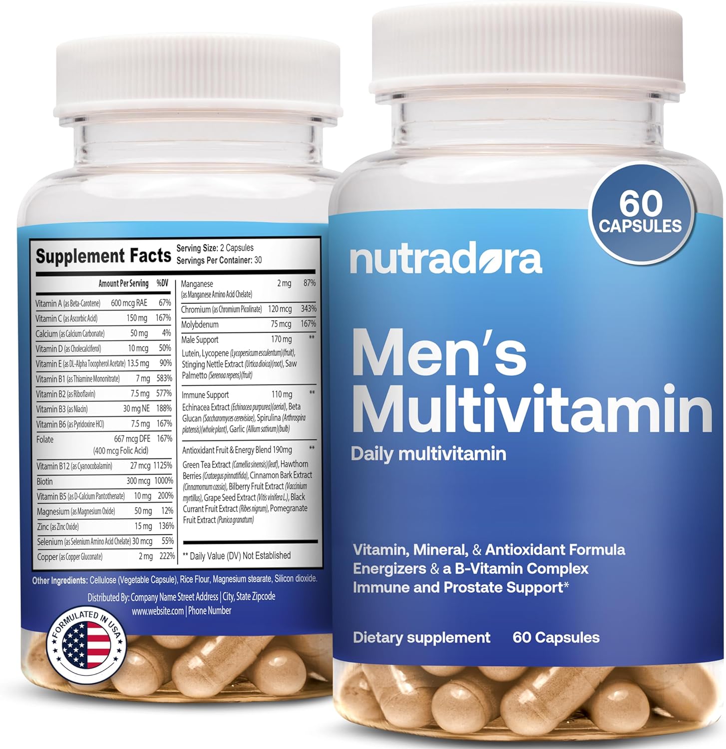 Nutradora Multivitamin For Men - Daily Men'S Multivitamins & Multimine
