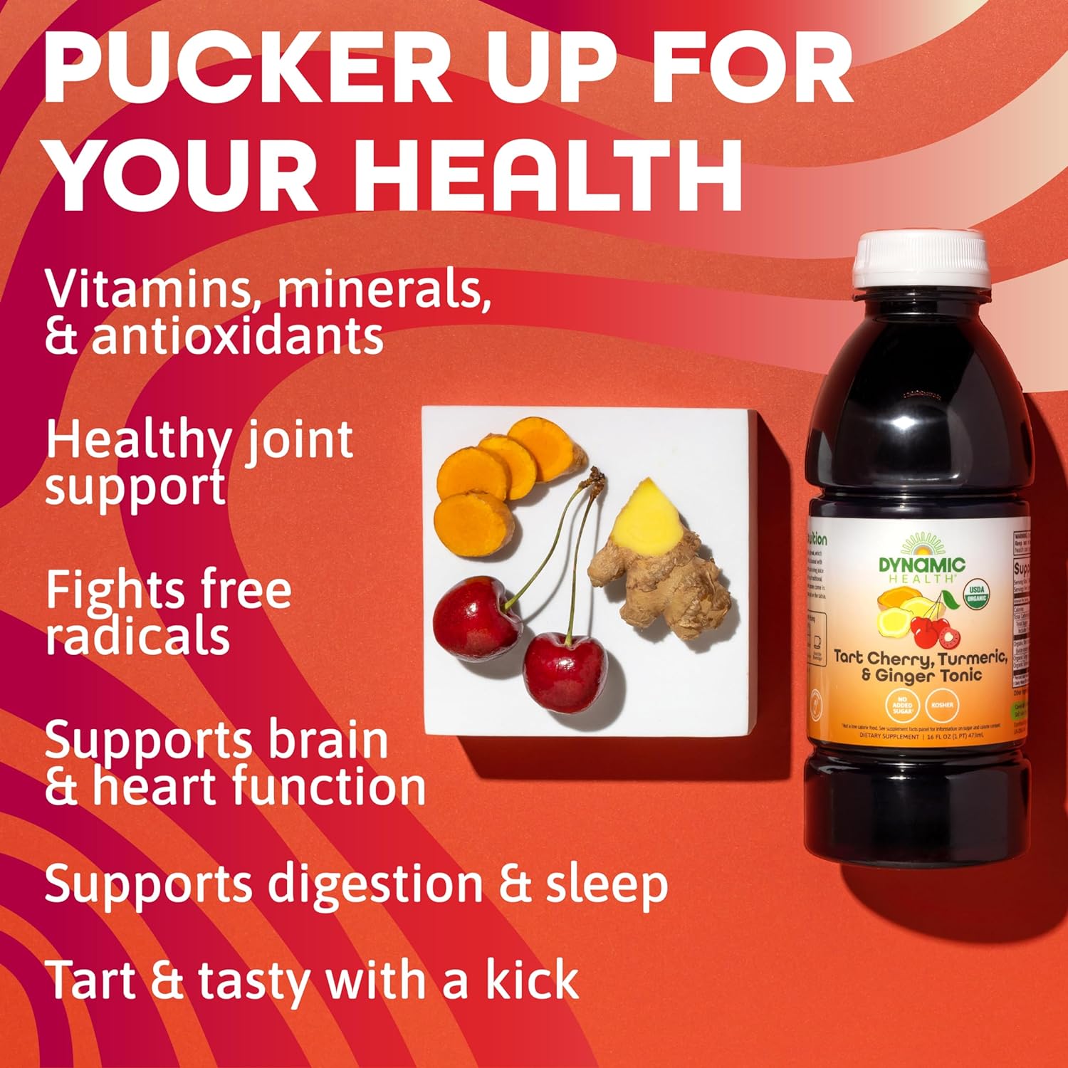 Dynamic Health Tart Cherry Juice Tonic with Turmeric & Ginger | Vegeta