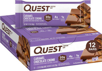 Quest Nutrition Caramel Chocolate Chunk Protein Bars, High Protein, Lo1.6 Pounds