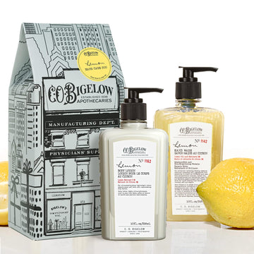 C.O. Bigelow Apothecary Duo - Lemon Hand Care, Hand Soap & Lotion Gift Set of Two - Skin Care for Dry Skin with Moisturizing Lotion & Liquid Hand Wash - 10  Each
