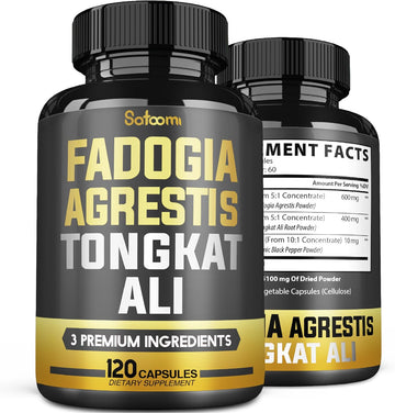 600mg Fadogia Agrestis with 400mg Tongkat Ali - Support for Energy Production, Strength, Immune System & Pre-Workout - 1