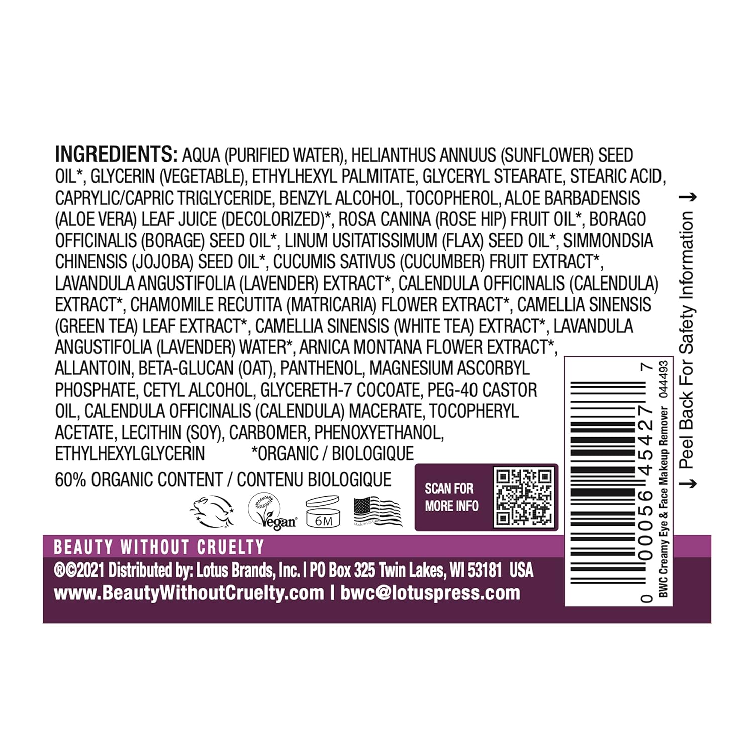 Beauty Without Cruelty Creamy Eye Make-up Remover, 4 fl. oz