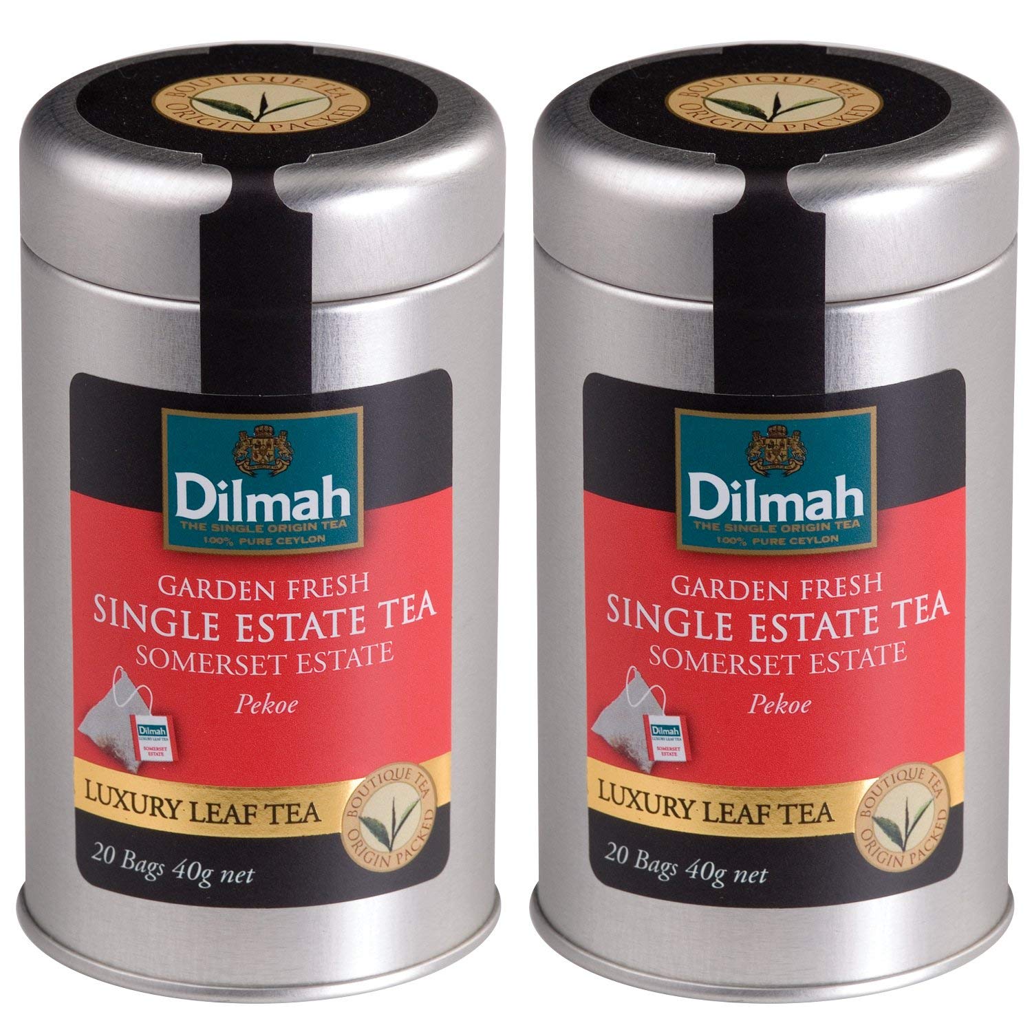 Dilmah, Single Estate, Elevation Teas, 4600 ft. Somerset Estate, 20-count Tea Bags (Pack of 2)