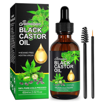 Castor Oil Organic Cold Pressed Unrefined, Jamaican Black Castor Oil, 100% Pure Organic Castor Oil Cold Pressed Stimulat