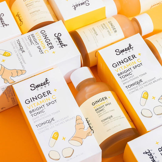 Sweet Chef Ginger + Vitamin C Spot Tonic - Ginger + Turmeric Vitamin C Facial Toner, Hydrates and Visibly Smooths Skin - Vitamin C Helps to Fade the Appearance of Dark Spots (130 / 4.39  )