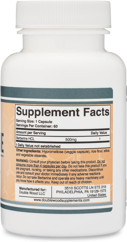 Berberine Supplement 500Mg, 60 Capsules (Third Party Tested, Manufactu