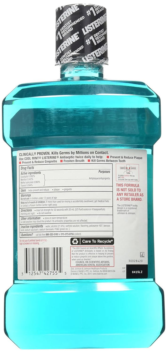 Listerine Antiseptic Cool Mint Mouthwash, 1.5 L, 50.72  (Pack of 2)