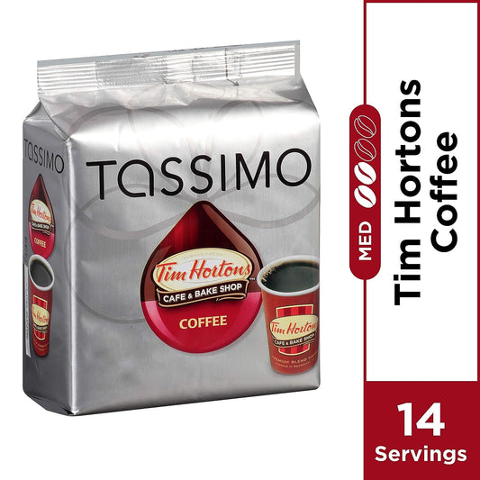 Tassimo Tim Hortons Cafe & Bake Shop Medium Roast Coffee T-Discs for Tassimo Single Cup Home Brewing Systems (14 ct Pack)