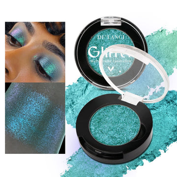 Multichrome Glitter Eyeshadows, DE'LANCI Monochrome Holographic Eyeshadow Palette, Multi-Dimensional Sparkling Chameleon Eye Shadow Highly Pigmented & Long Lasting Eye Makeup Cosmetics for Women-2D