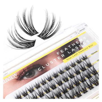 LASHVIEW DIY Lash Extensions,48 Pcs Cluster Lashes for Self-application Individual Lashes at Home, 3D Rapid Soft and Lightweight-Style D10 Mix(10/12/14/16mm)