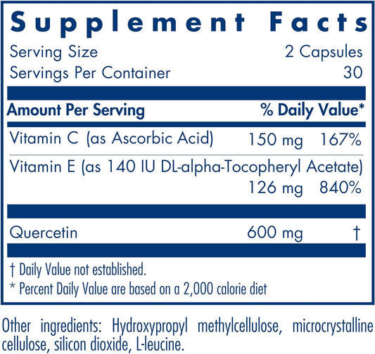 Allergy Research Group Quercetin 300 Dietary Supplement - Immune Suppo