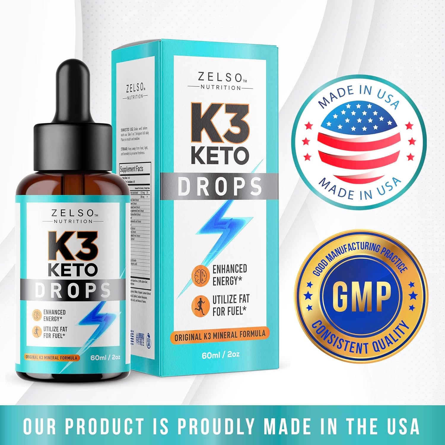  K3 Keto Drops for Weight Loss - Fat Burner & Metabolism Boo