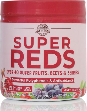 Country Farms Super Reds, Energizing Polyphenol Superfood, 48 Super Fr