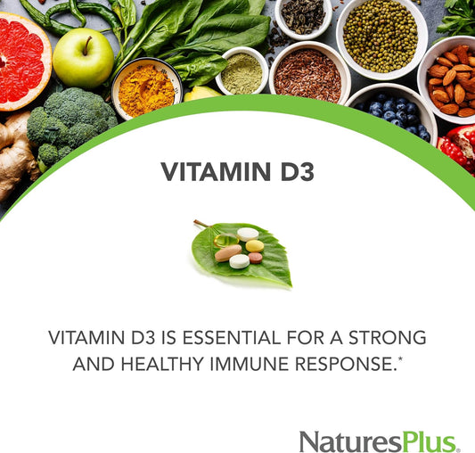 Naturesplus Immune Vitamin D3 5000 Iu - 60 Softgels - Supports Immune