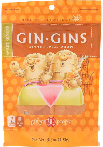 The Ginger People Gin Gins Drops, Ginger Spice, 3.5 Ounce