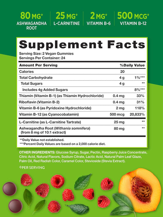 B-Energized Energy Gummies | 48 Count | With B-Vitamins, L-Carnitine &