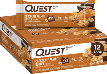 Quest Nutrition Chocolate Peanut Butter Bars, High Protein, Low Carb, 1.59 Pounds