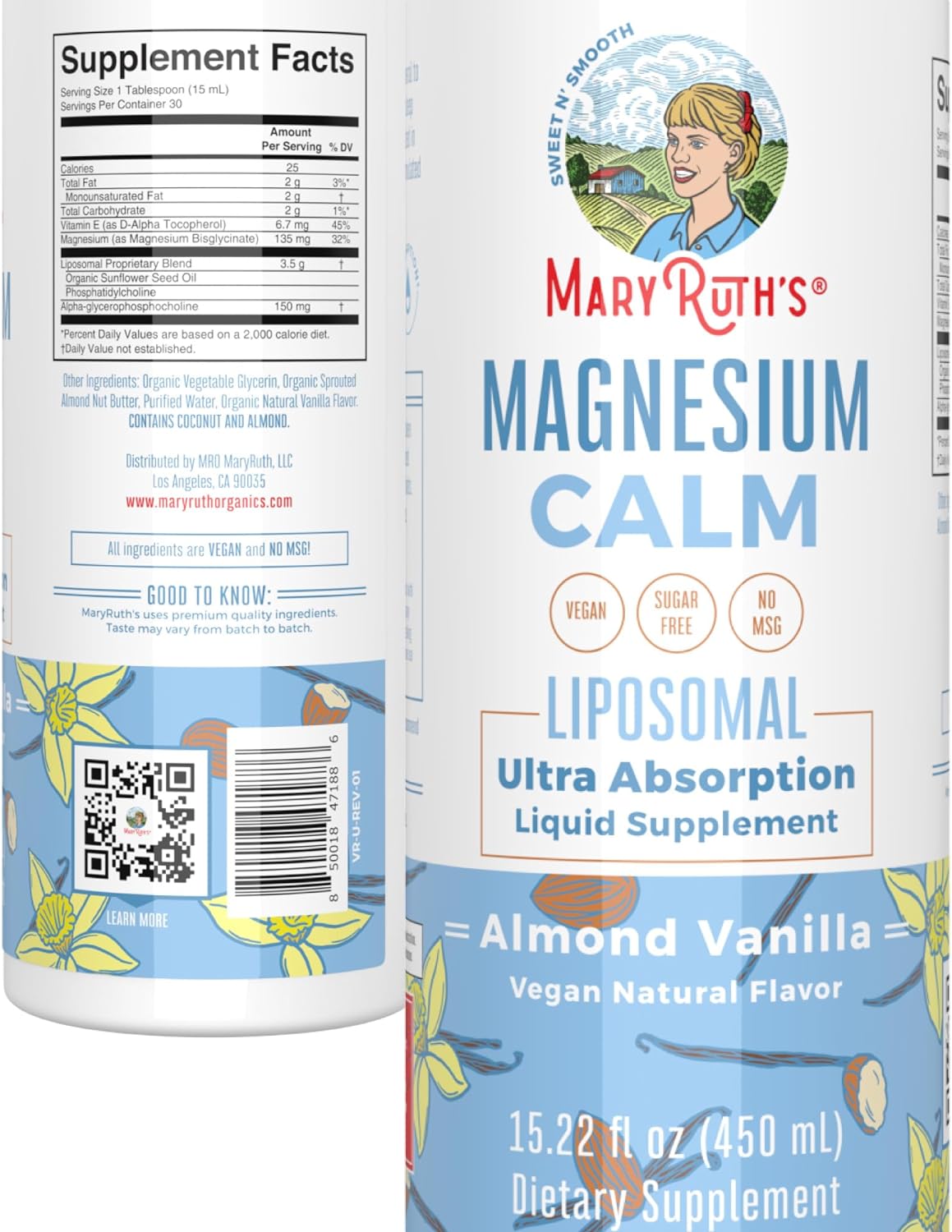 MaryRuth Organics, Calm Magnesium Bisglycinate Liquid Supplement for A