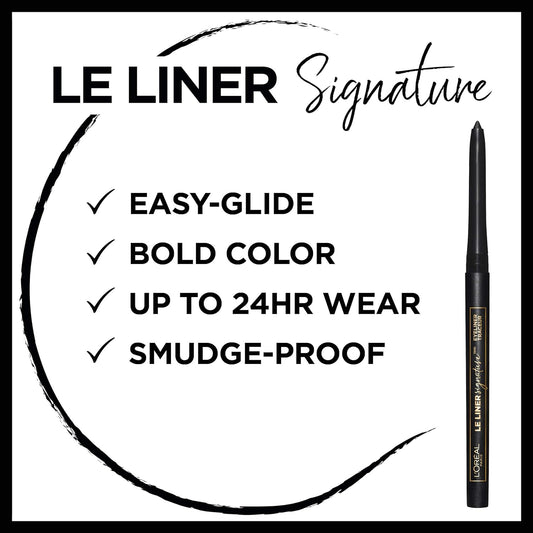 L'Oreal Paris Makeup Le Liner Signature Mechanical Eyeliner, Easy-Glide, Smudge Resistant, Bold Color, Long Lasting, Waterproof Eyeliner, Noir Cashmere, 0.011 ., 1 count