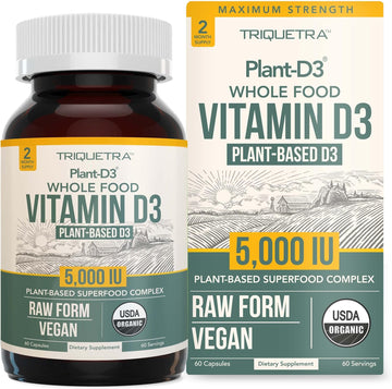 Organic Vitamin D3 5,000 Iu - 100% Whole Food & Plant-Based Cholecalci