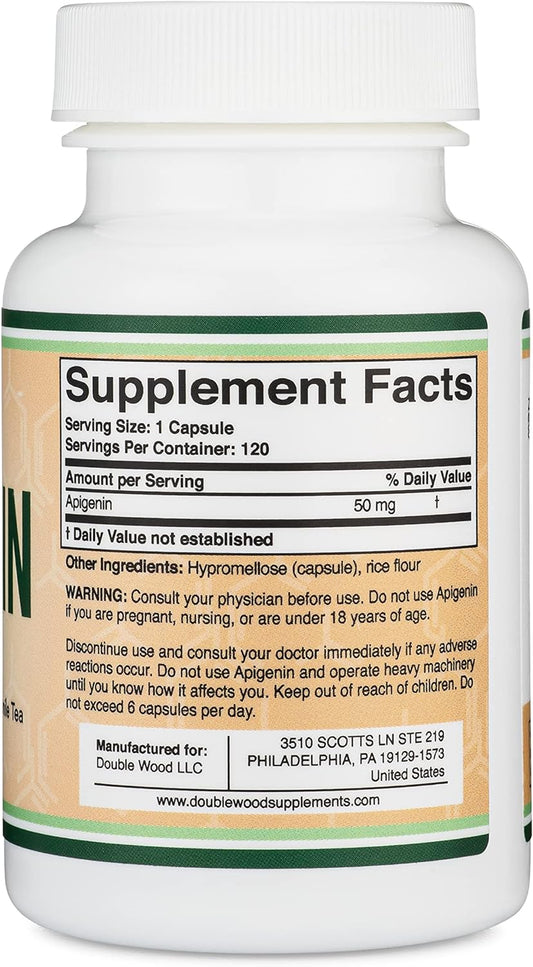 Apigenin Supplement - 50Mg Per Capsule, 120 Count (Powerful Bioflavono