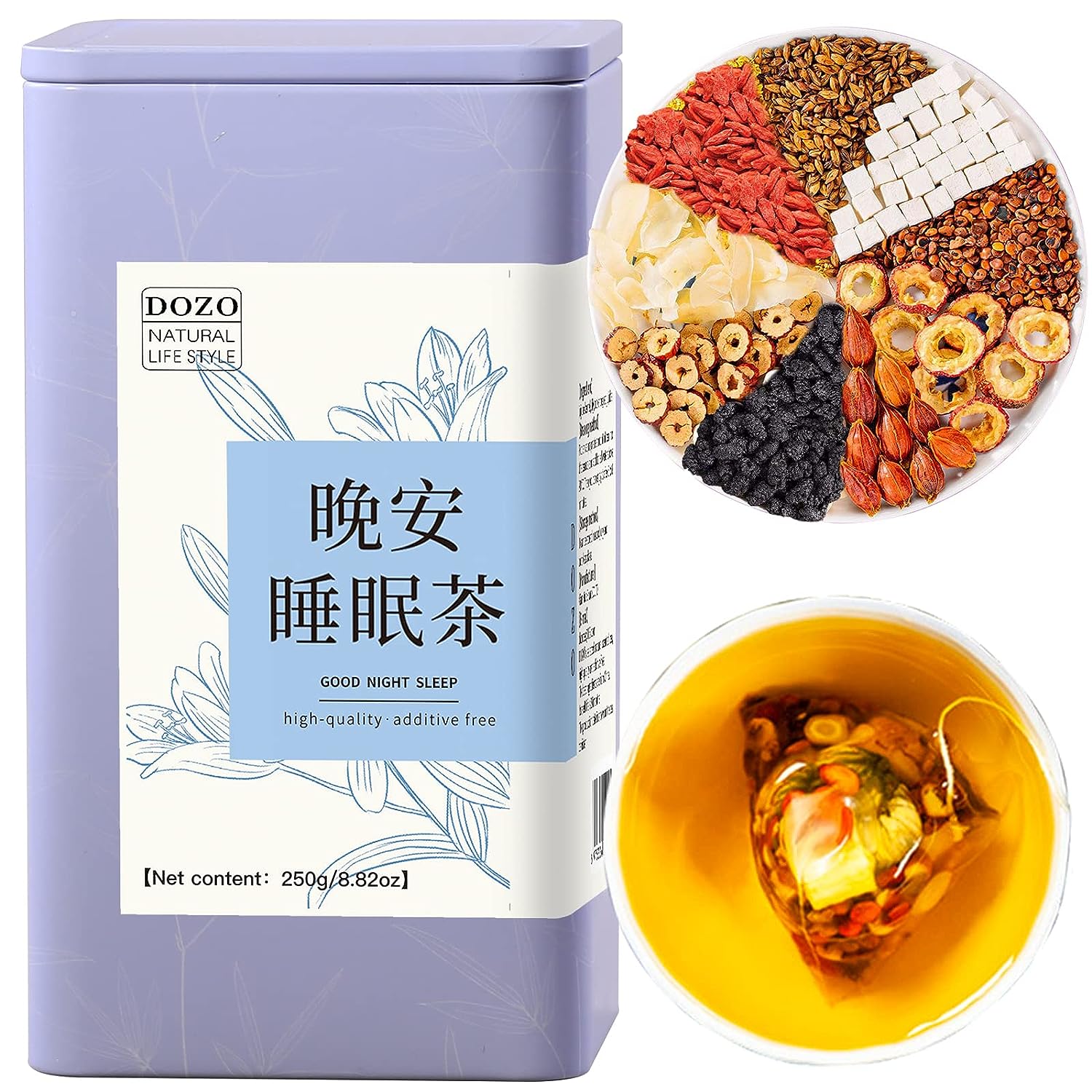 DOZO Good Night Sleep Tea Poria Cocos Sour Jujube Kernel Tea (30bags) Jujube Goji Berry Gardenia Combined Herbal Tea Soothe the nerves and help sleep wellness ??????? ???? ?????