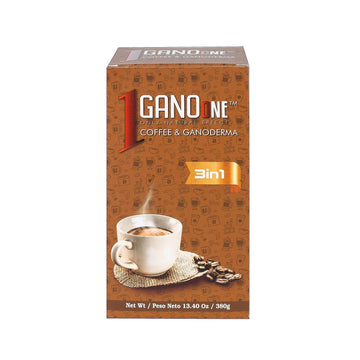 2 Boxes GanoOne 3 in 1 Reishi Mushroom Instant Coffee - with Organic Ganoderma Extract - Blend with Creamer and Sugar - Easy to Use 20 Single-Serve Sachets