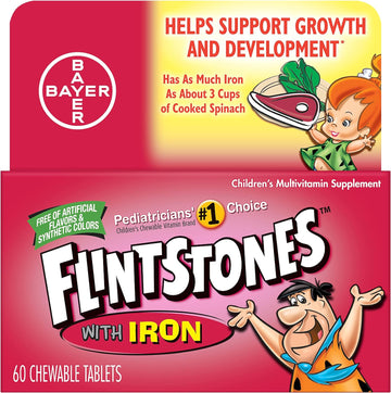 Flintstones Chewable Kids Vitamins With Iron, Multivitamin For Kids &