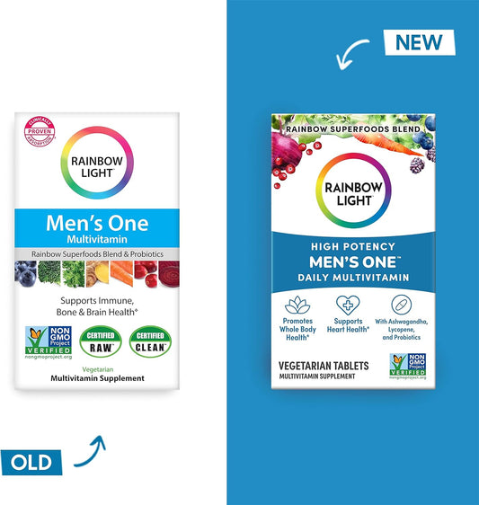 Rainbow Light Multivitamin For Men, Vitamin C, D & Zinc, Probiotics, M
