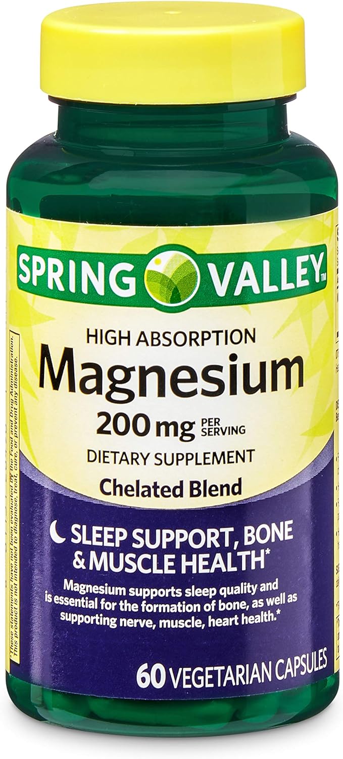 Spring Valley High Absorption Magnesium 200 mg, Sleep Support, 60 Caps