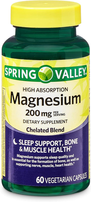 Spring Valley High Absorption Magnesium 200 mg, Sleep Support, 60 Caps