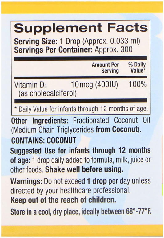 Baby Vitamin D3 by California Gold Nutrition - Liquid D3 Supplement fo