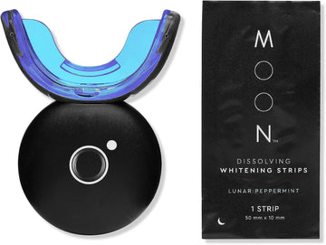 MOON Teeth Whitening Kit with LED Light, Wireless, 5 Minute Treatment, Gentle on Teeth, Helps Remove Stains from Coffee, Smoking, Wine, Soda