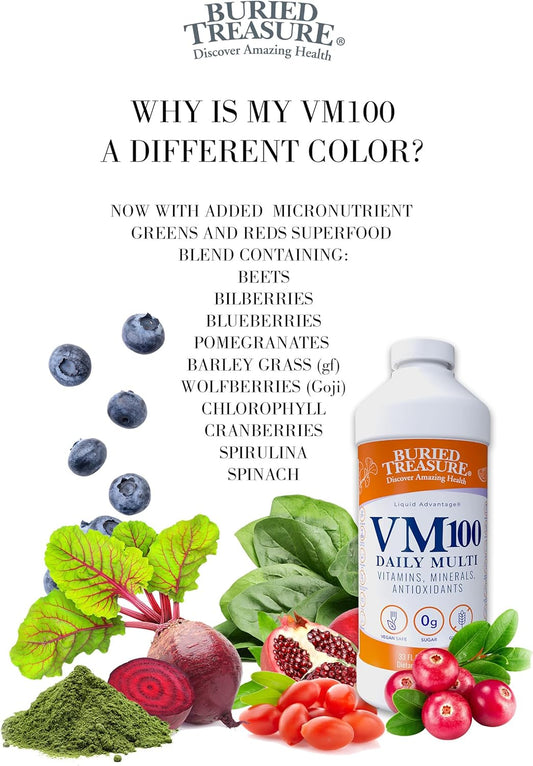 Buried Treasure Vm100 Daily Multi - 32 Servings, Liquid Vitamins Miner