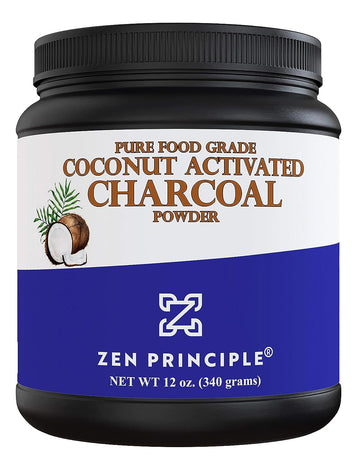 Large 12 . Coconut Activated Charcoal Powder. Whitens Teeth, Rejuvenates Skin and Hair, Supports Better Digestion. USA-Owned Producers, Free Scoop