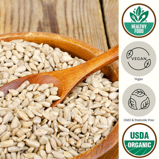 Organic Raw Sunflower Seeds Shelled Be Still Farms - Unsalted Sun Flower Kernels Bulk Not Roasted Nut Free - Ideal for Salad, Butter, Healthy Snacks - USDA Certified | Vegan | Non-GMO
