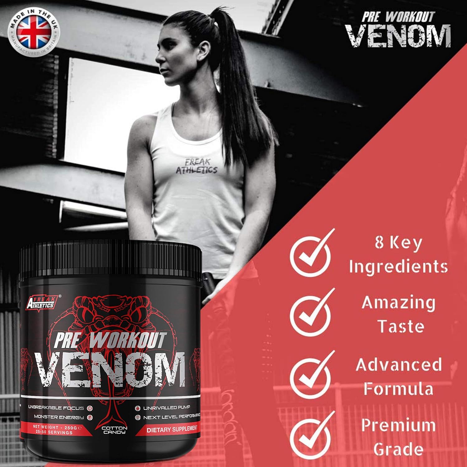 Pre Workout Venom 'Cotton Candy' - The No1 Pump Pre Workout Supplement