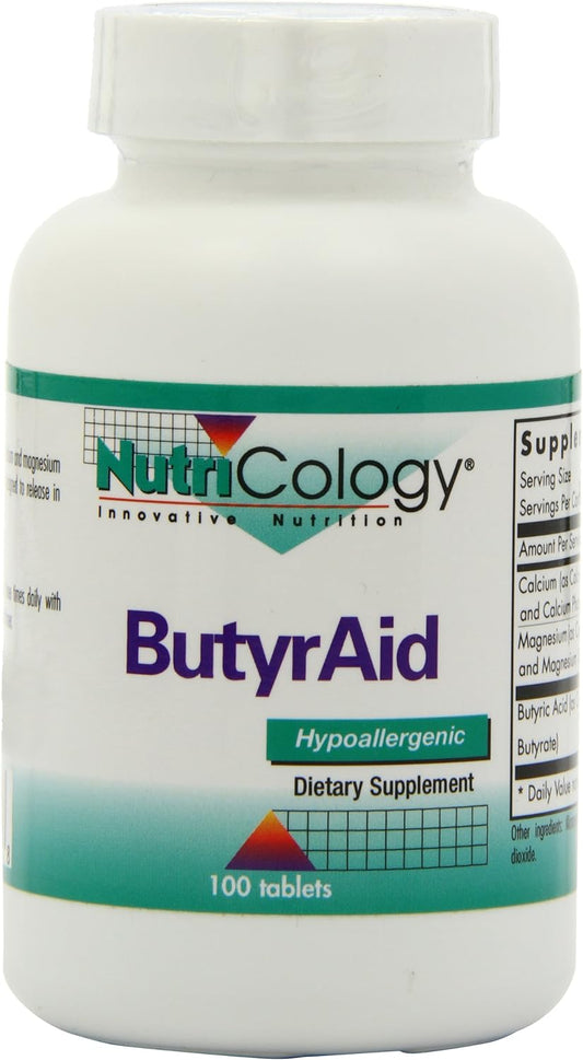 Nutricology ButyrAid - Butyric Acid Colon Lining Nutrition -100 Delaye