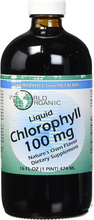 WORLD ORGANIC Liquid Chlorophyll 100mg Mullberry, 0.02 Pound