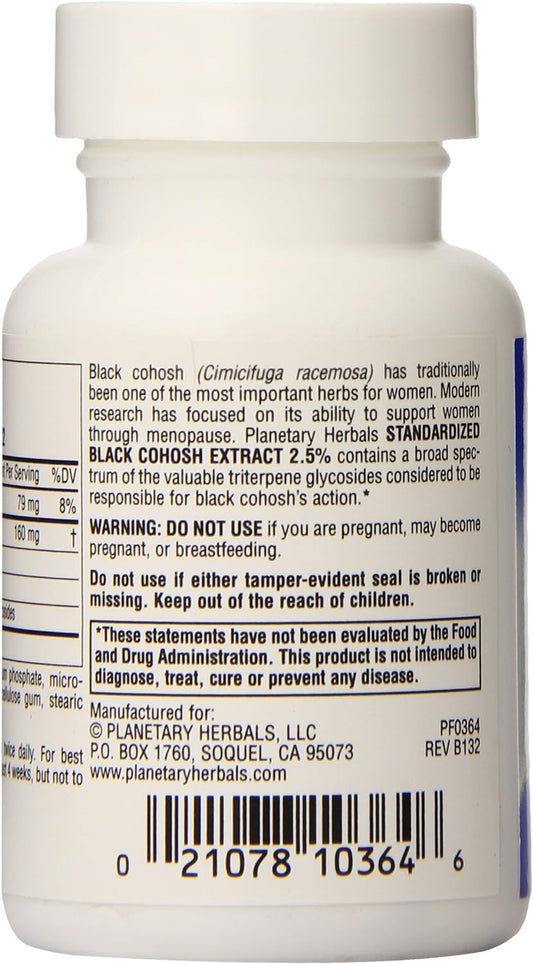 Planetary Herbals Standardized Black Cohosh Extract 2.5 Tablets, 45 Co