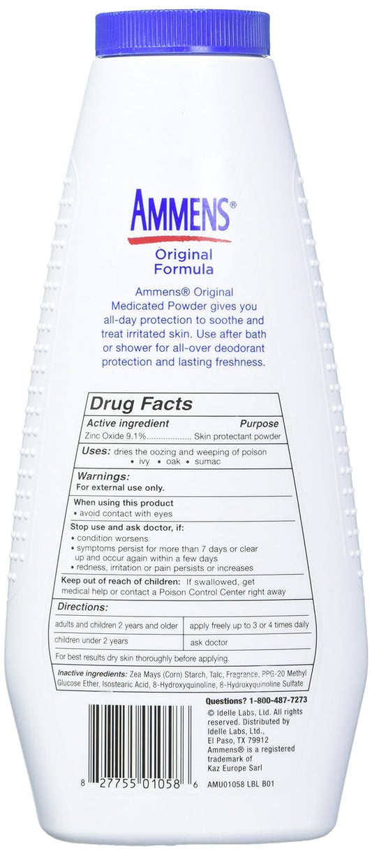 Ammens Original Medicated Powder, No Talc Formula, 11 Ounces