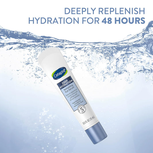 CETAPHIL Deep Hydration Refreshing Eye Serum, 0.5  , 48Hr Hydrating Under Eye Cream to Reduce the Appearance of Dark Circles, With Hyaluronic Acid, Vitamin E & B5 (Packaging May Vary)