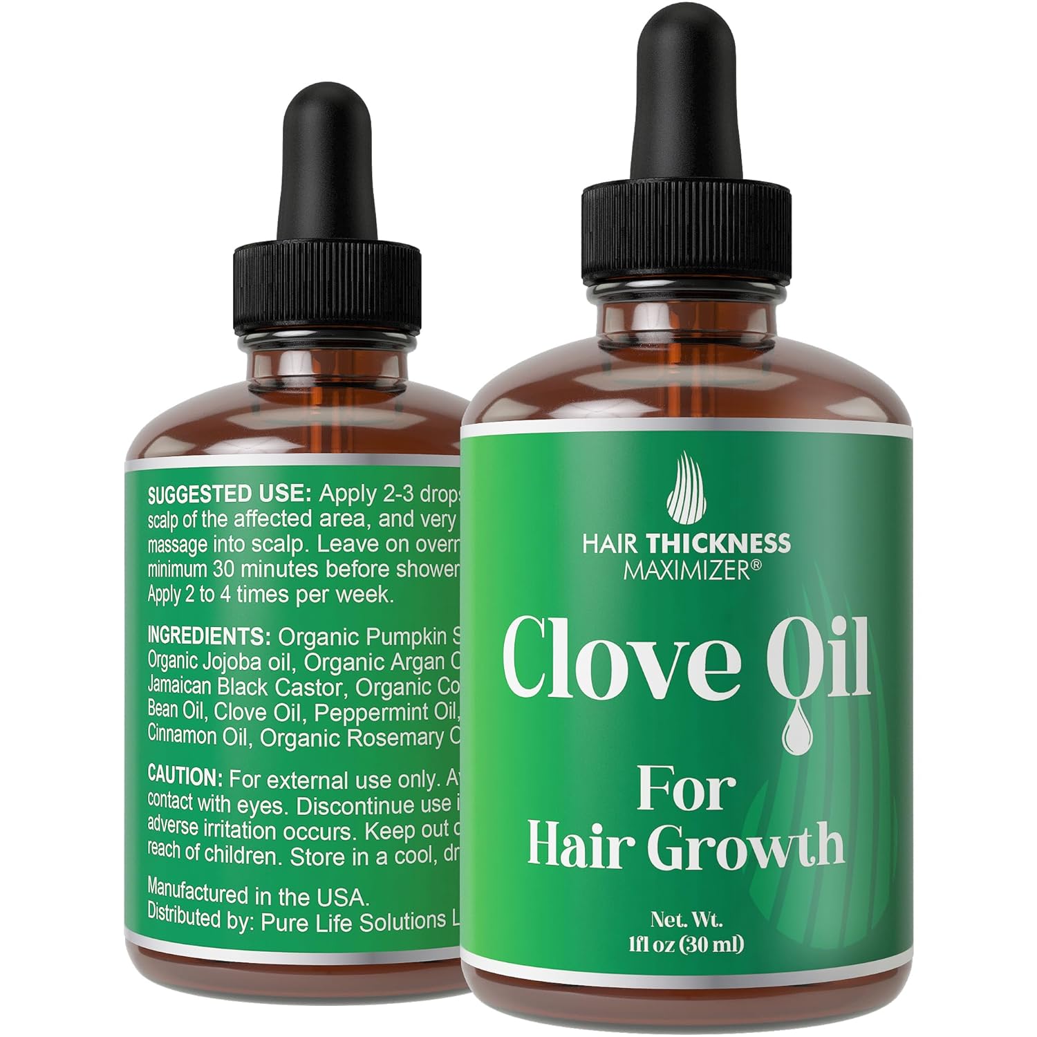 Clove Oil For Hair Growth With Rosemary Oil, Peppermint Oil, Jamaican Black Castor Oil. Vegan Thickening, Moisturizing,