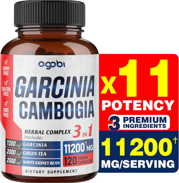 agobi 3in1 Garcinia Cambogia Extract Capsules - 11200mg Herbal Supplement for Body Health & Immune Support - Blended wit