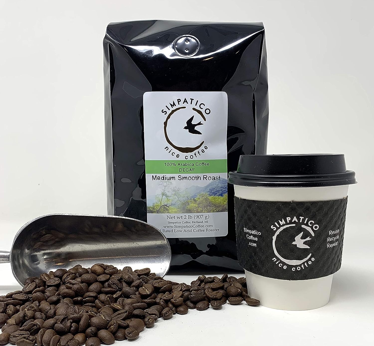 Simpatico Low Acid Coffee - DECAF - Medium - GROUND (bag)