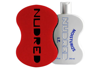 NuDred Moisture I.T. Formula - Twist Hair Sponge Brush + Hair Moisturizer For Men and Women, For Moisturized Sculpted Coils, Twists & Locs (Red Hair Sponge, Large Holes, 8 Hair Moisturizer