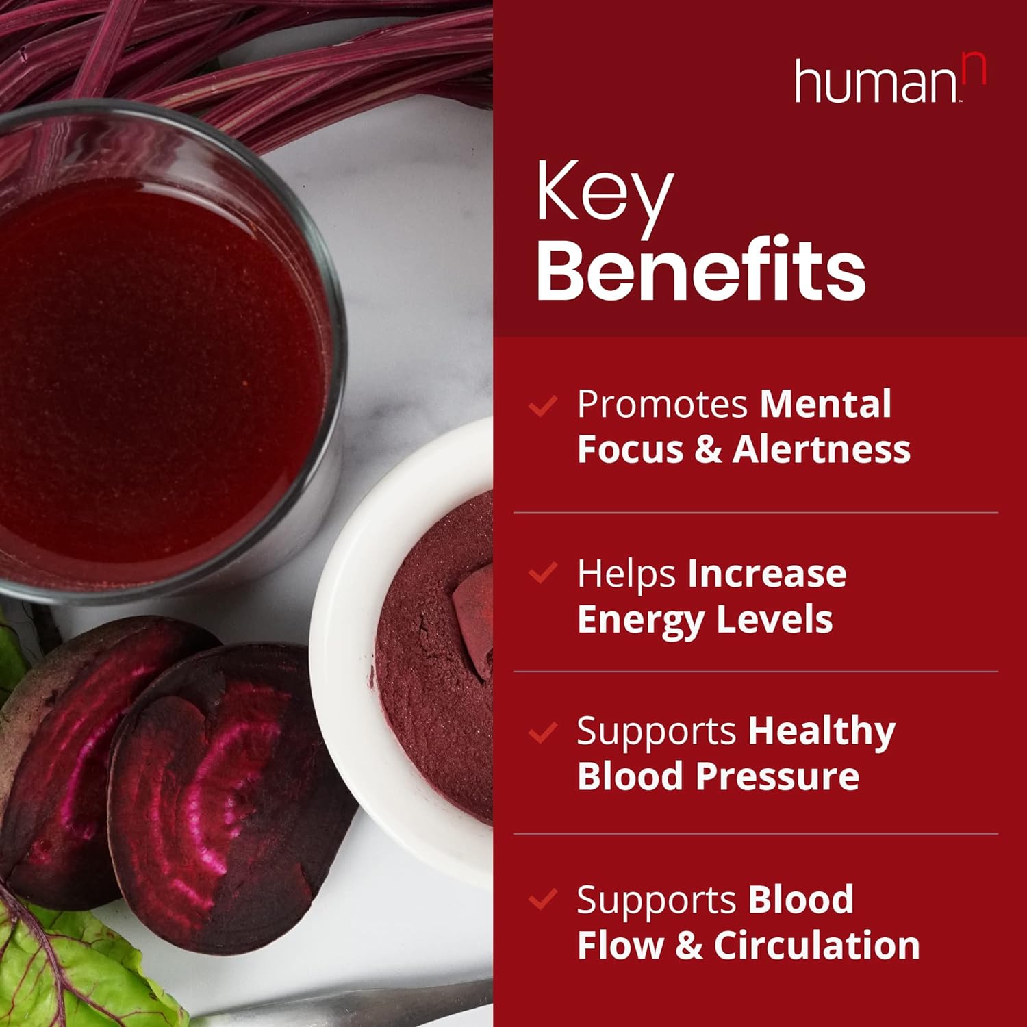 HumanN SuperBeets Energy Plus with Grape Seed Extract - Includes Beet 
