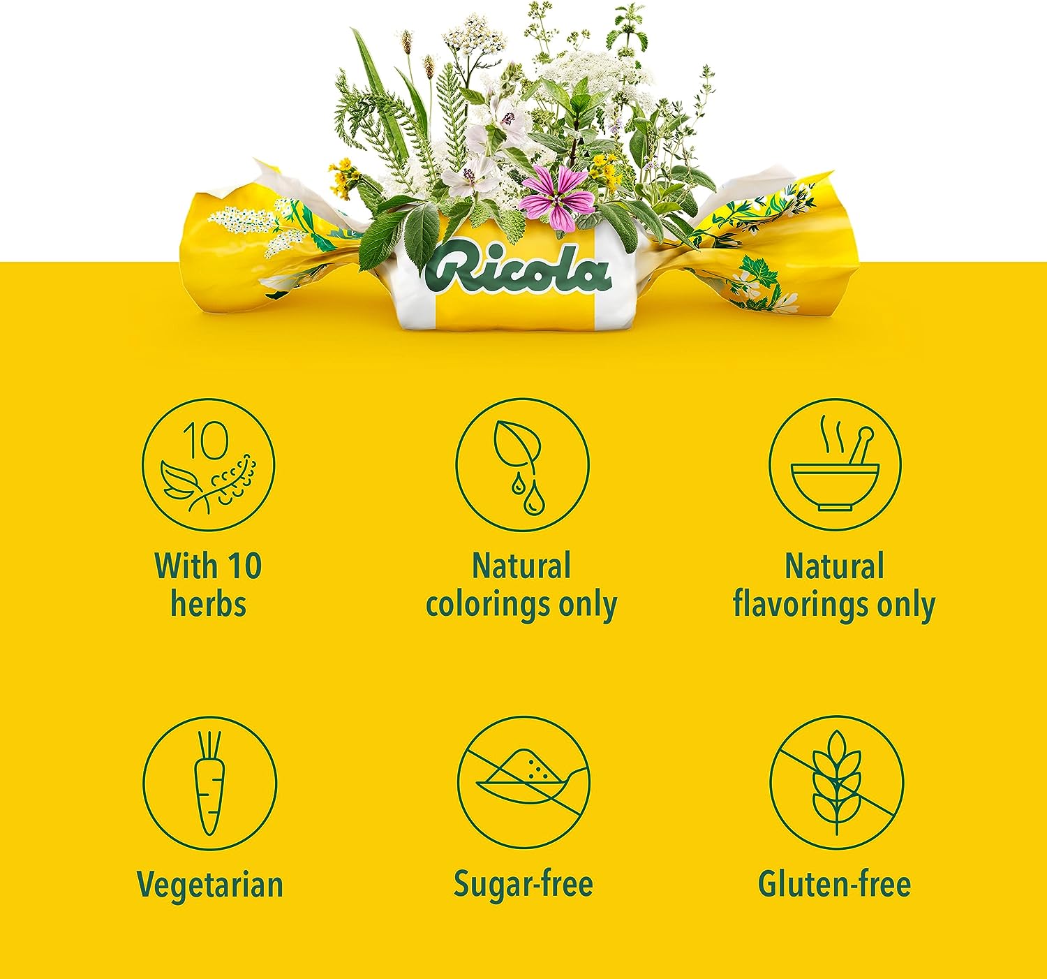  Ricola Big Bag Sugar Free Cough Drops Drops 2245, Lemon, le