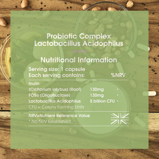 Lactobacillus Acidophilus Probiotics & Prebiotics (120 Capsules) No Ar50 Grams