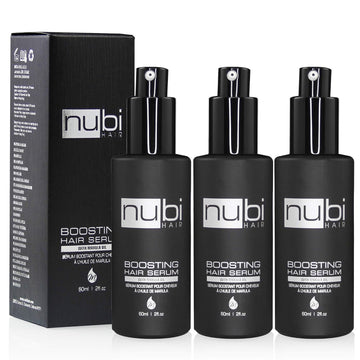 Nubi Boosting Hair Serum - Marula Oil Hair Serum with Vitamin E and Aloe Vera - Marula Hair Serum to Revive Dry, Dull Hair - 2 . . / 60 Ml. (3 Pack)